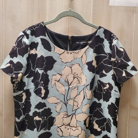 Karl Lagerfeld Paris Shift Dress Floral Stretch - Picture 4 of 12